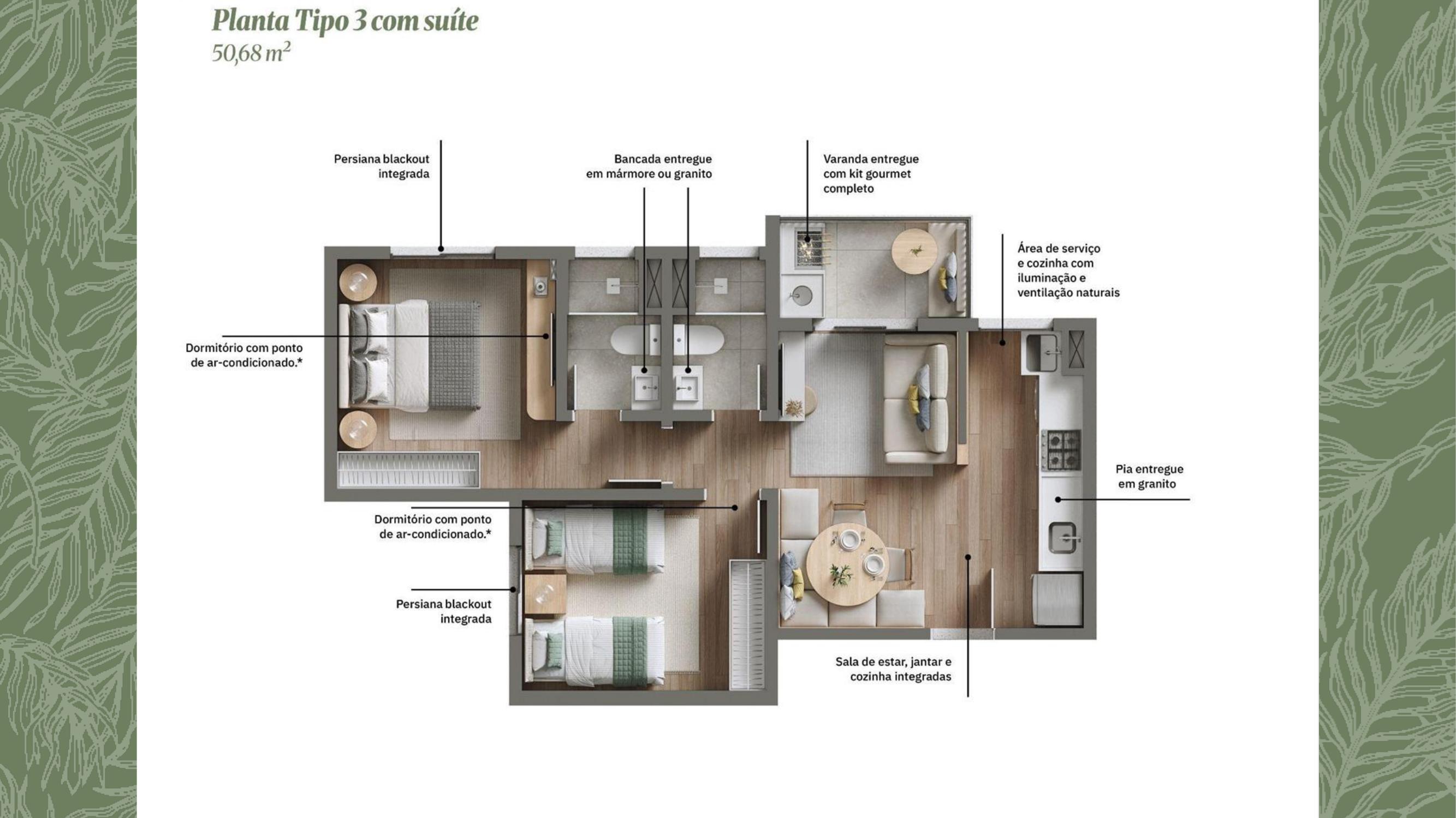 Planta Tipo 3 c/ suíte